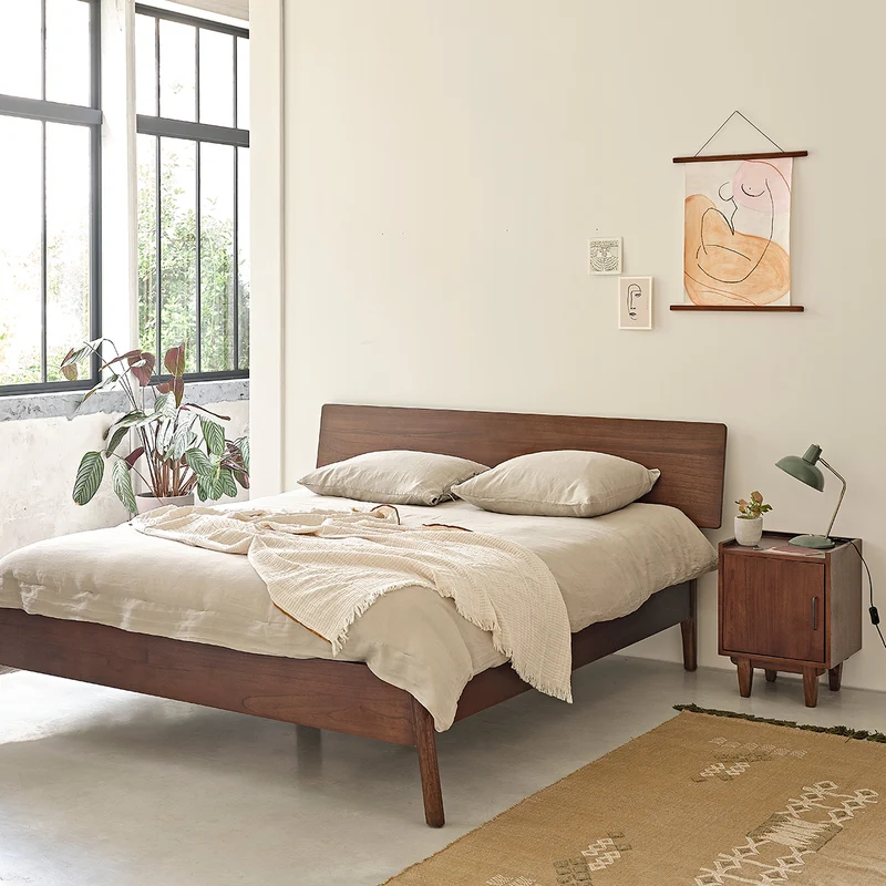 Lit en mindi massif 160 cm avec sommier