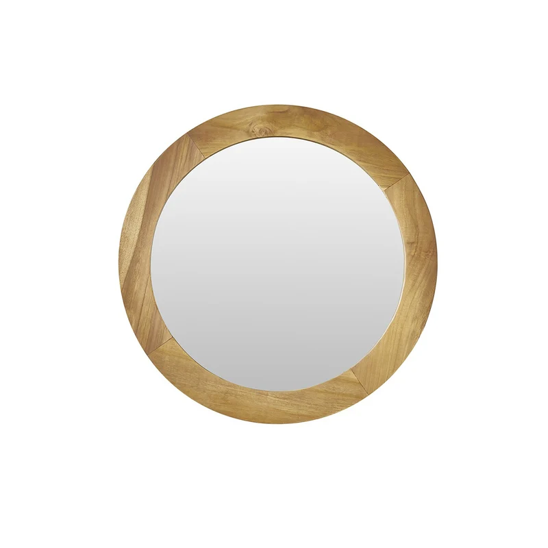 Miroir en teck massif rond Ø 50 cm