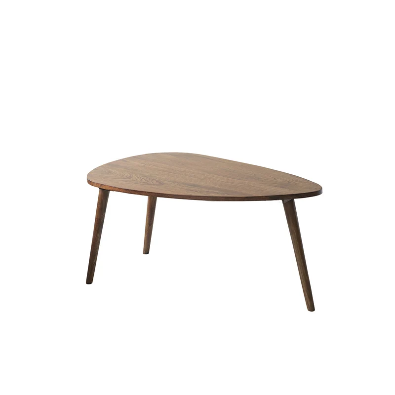 Table basse en mindi massif finition noyer 100 cm