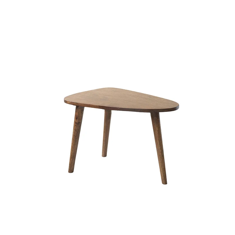 Table basse en mindi massif finition noyer 62 cm