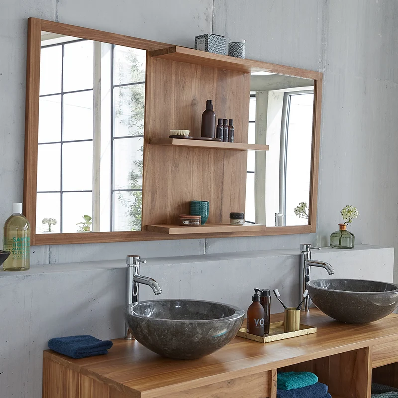 Miroir en teck massif rectangulaire 160x80 cm