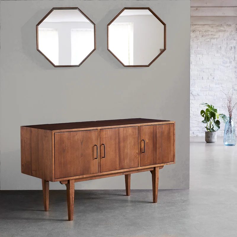 Meuble de salle de bain en mindi massif 135 cm