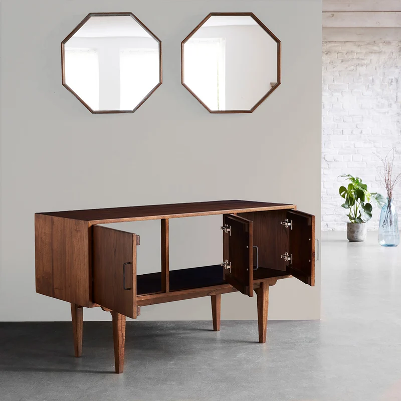 Meuble de salle de bain en mindi massif 135 cm