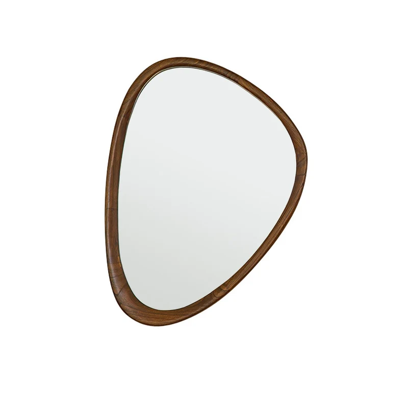 Miroir en mindi massif finition noyer 75x60 cm
