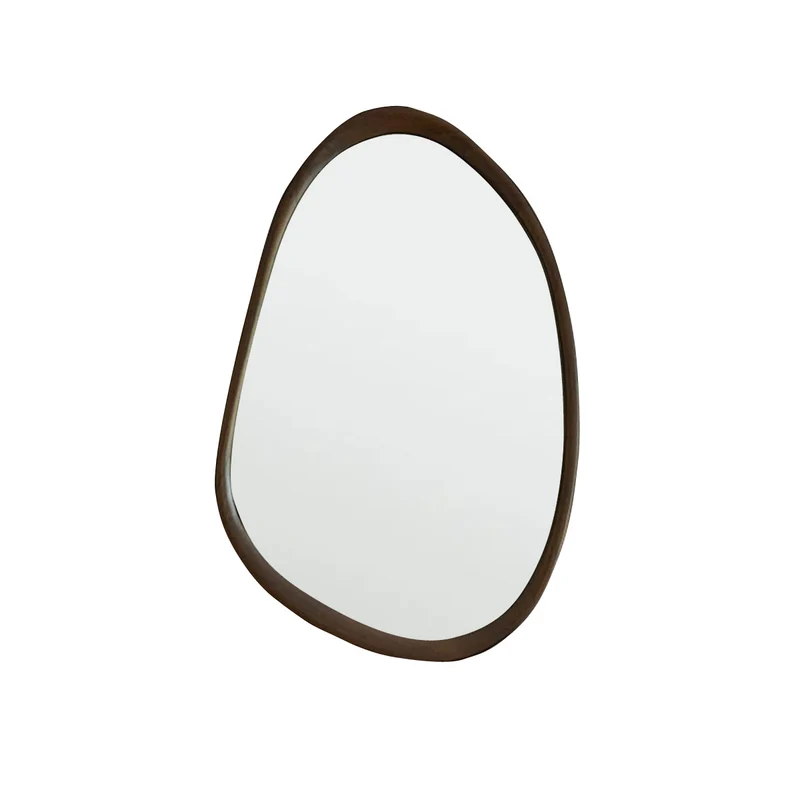 Miroir en mindi massif finition noyer 90x60 cm