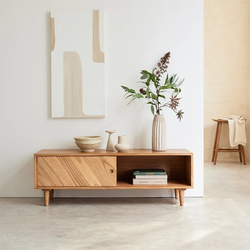 Meuble TV en mindi massif 135 cm