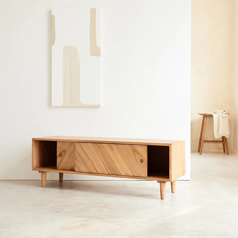 Meuble TV en mindi massif 135 cm