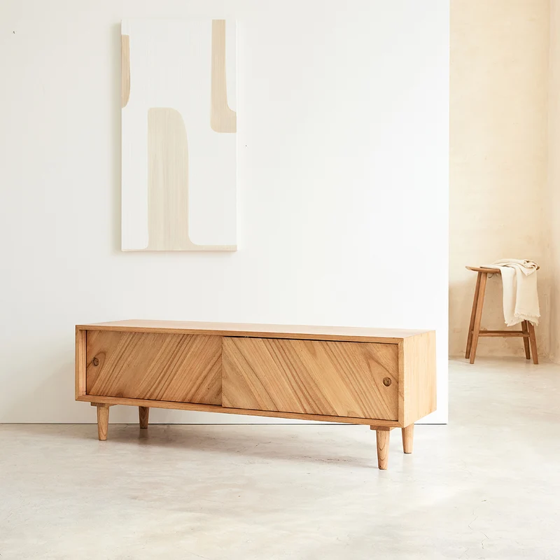 Meuble TV en mindi massif 135 cm