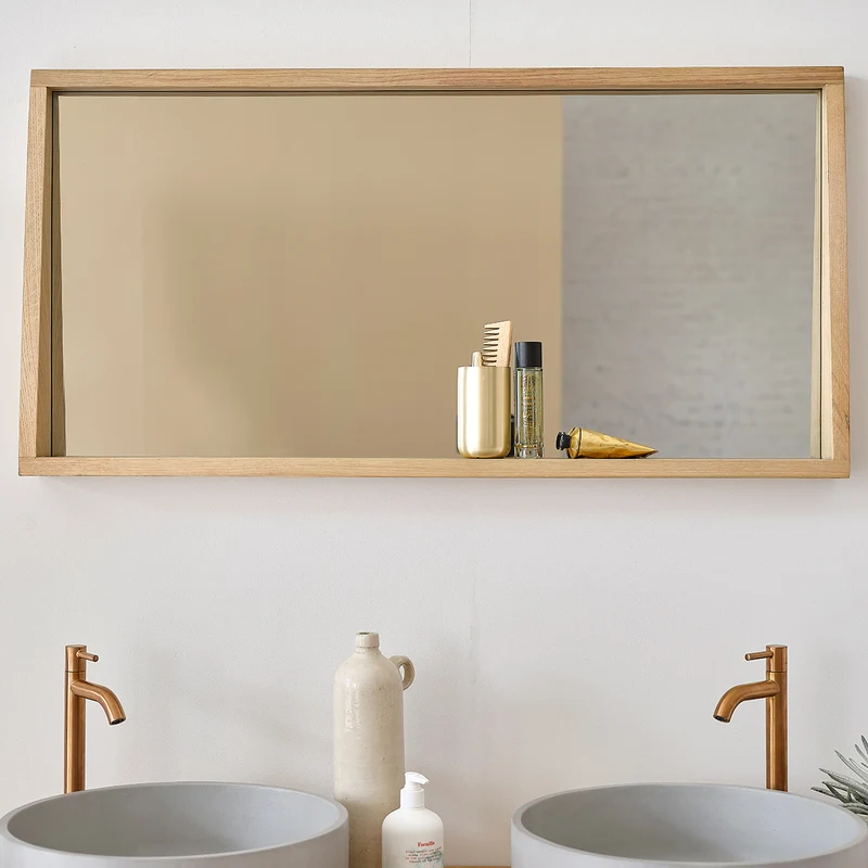 Miroir rectangulaire en chêne 100x50 cm