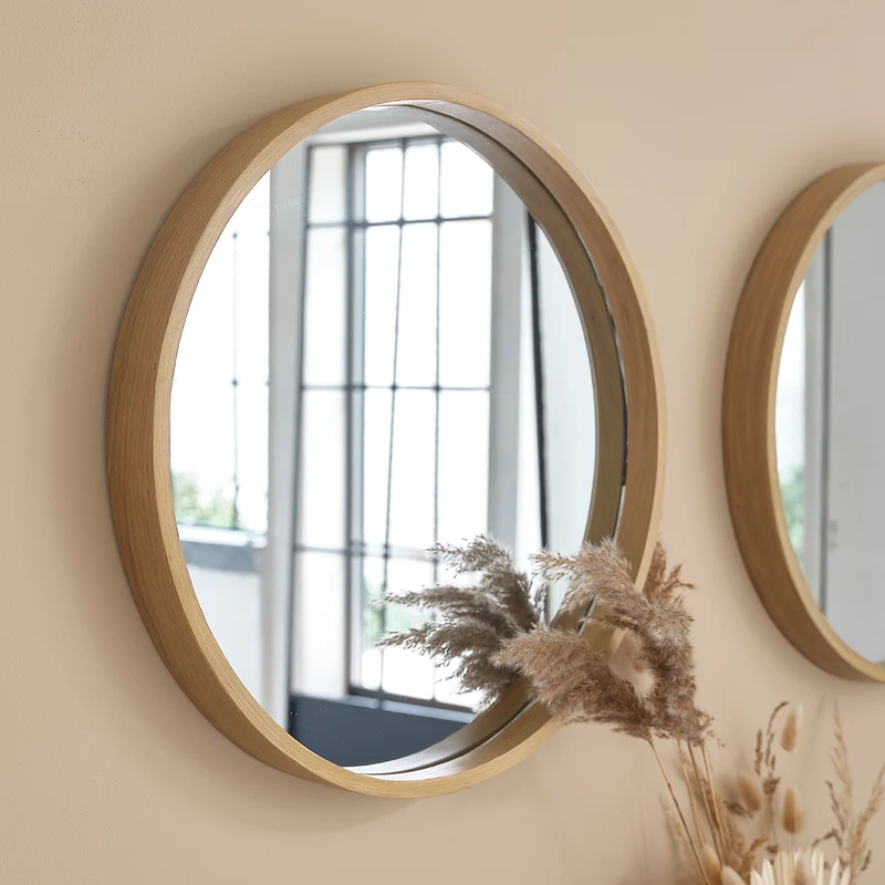 Miroir en chêne rond Ø 50 cm