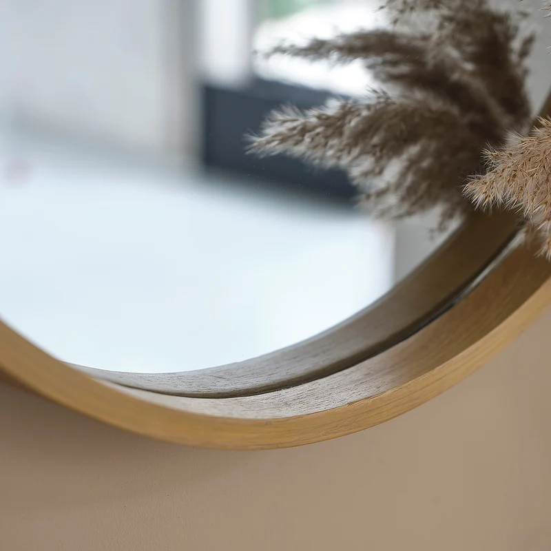 Miroir en chêne rond Ø 50 cm