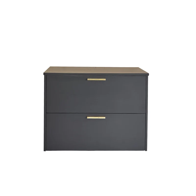 Meuble sous vasque en acacia massif suspendu 80 cm noir