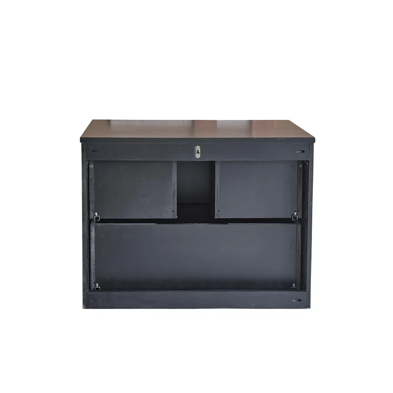 Meuble sous vasque en acacia massif suspendu 80 cm noir