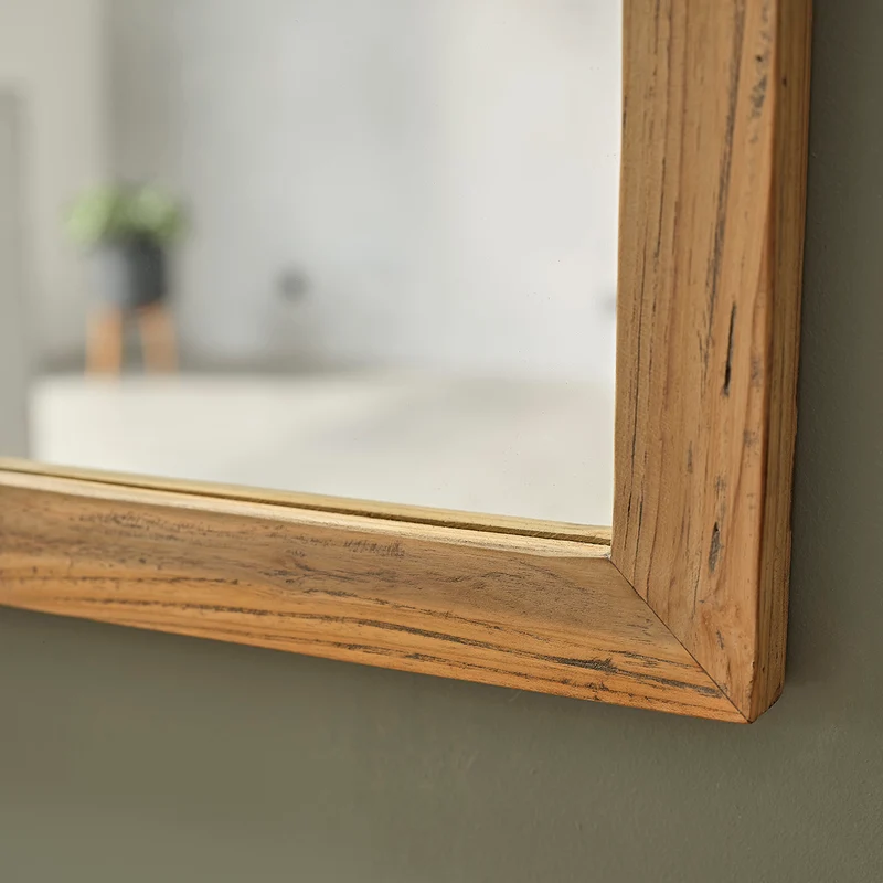 Miroir en teck massif recyclé rectangulaire 160x80 cm