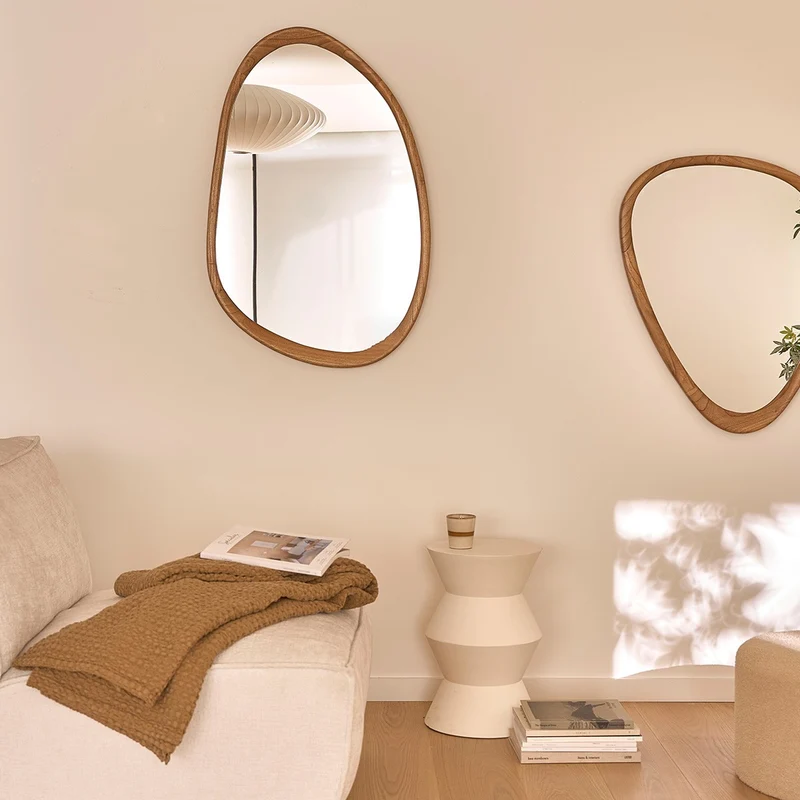 Miroir de décoration en mindi massif 90 cm
