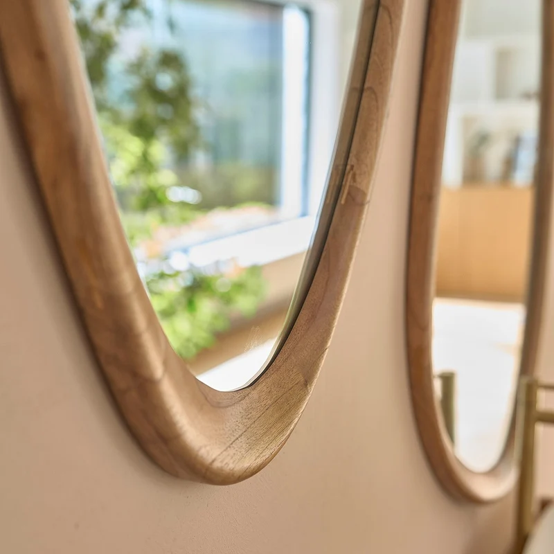 Miroir de décoration en mindi massif 90 cm