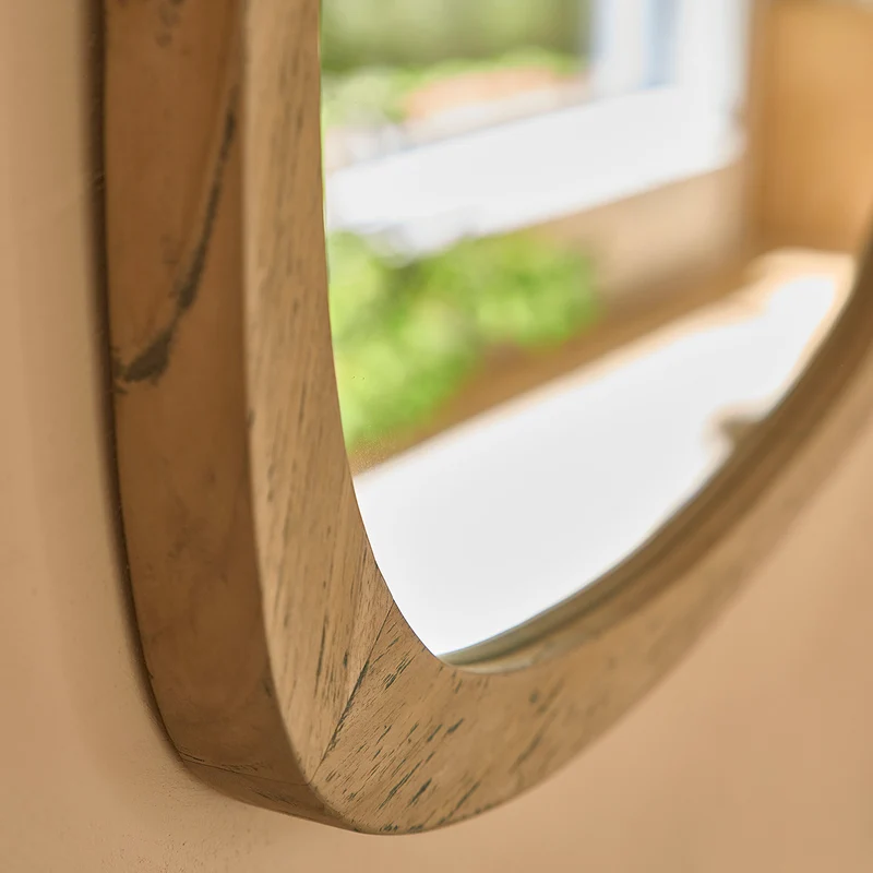 Miroir en teck massif recyclé 70 cm