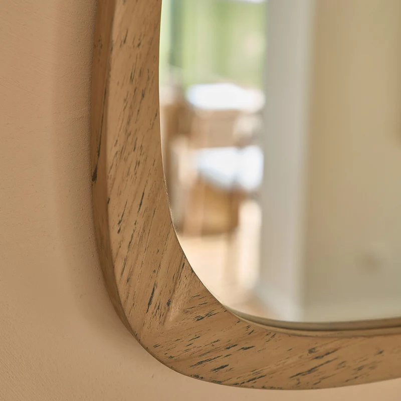 Miroir en teck massif recyclé 70 cm