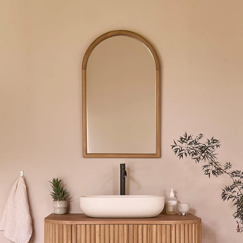 Miroir en teck massif 80x50 cm