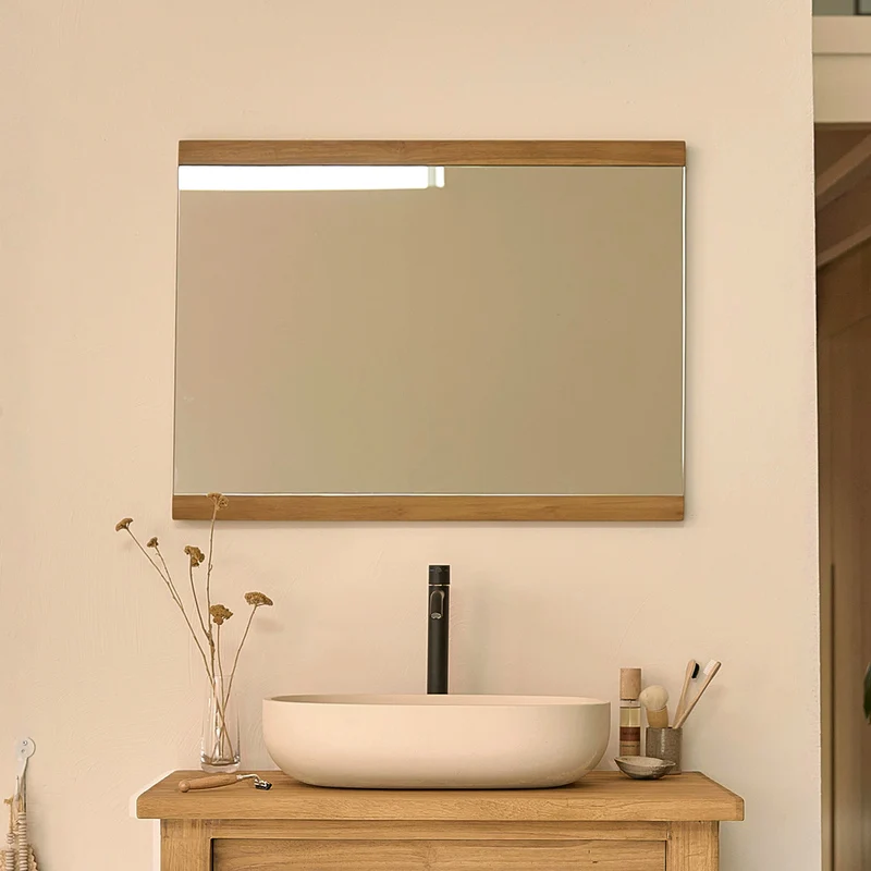 Miroir en teck massif recyclé 80x60 cm