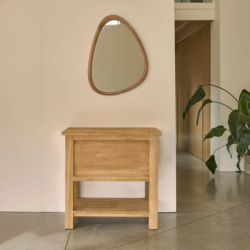 Meuble sous vasque en teck massif recyclé 82 cm