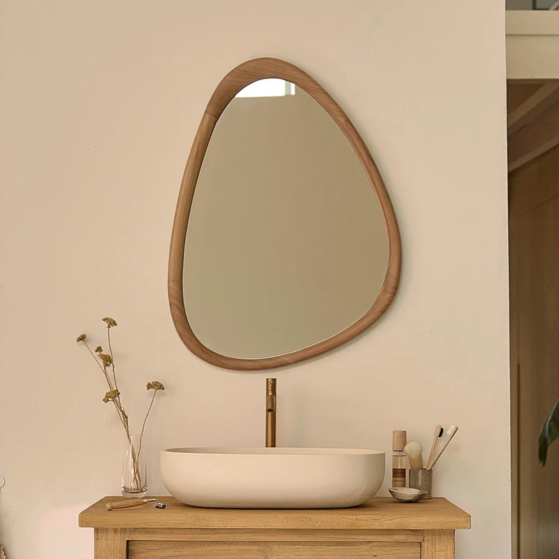 Miroir en teck massif 75x60 cm