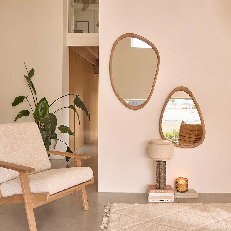 Miroir en teck massif 75x60 cm