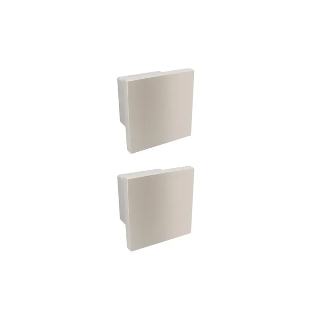 2 boutons de meuble Ithac, zamak gris / argent chromé