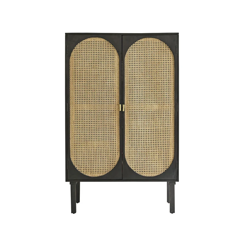 Armoire en manguier massif et cannage 90 cm