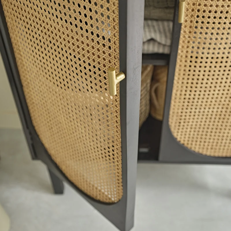Armoire en manguier massif et cannage 90 cm