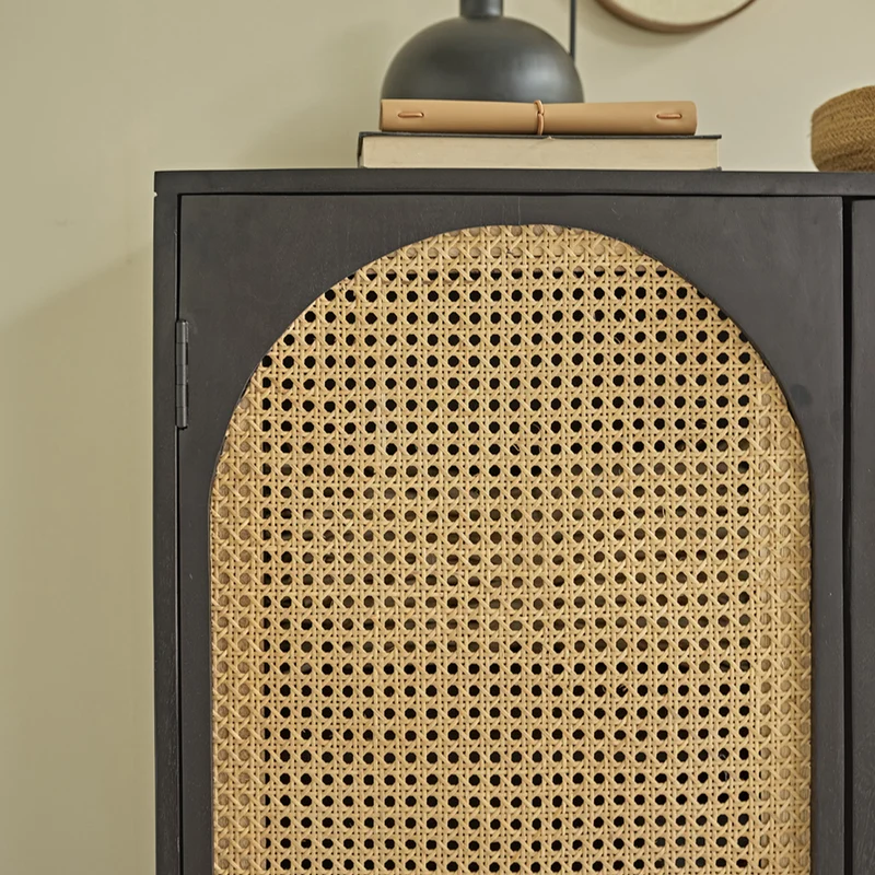 Armoire en manguier massif et cannage 90 cm