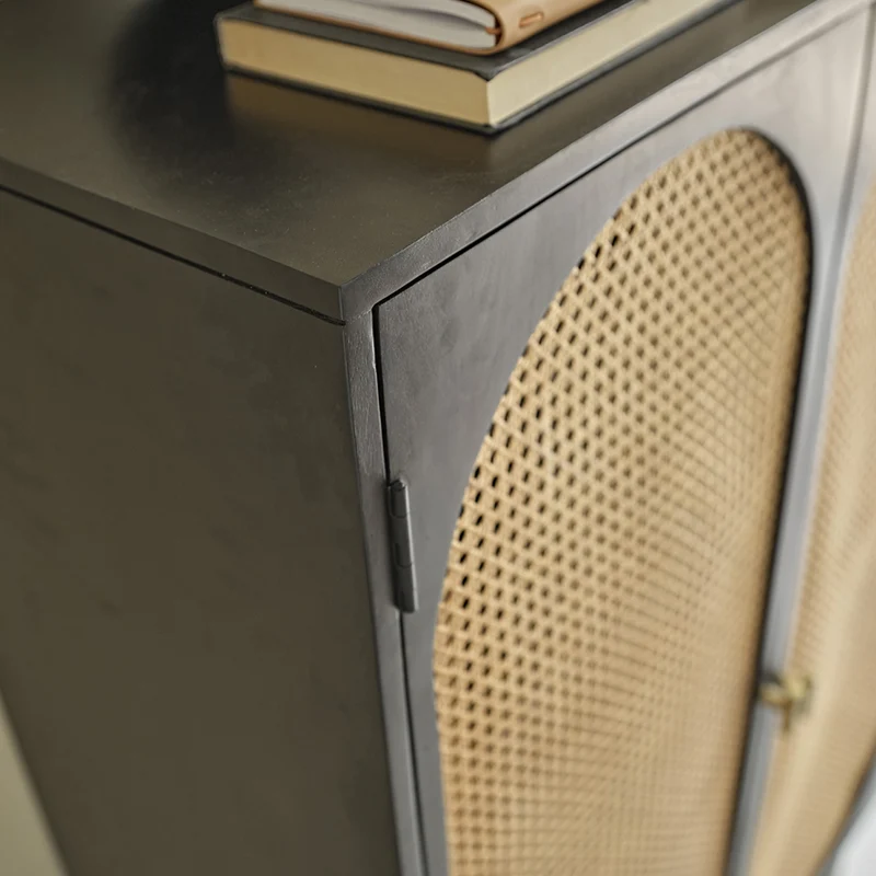 Armoire en manguier massif et cannage 90 cm