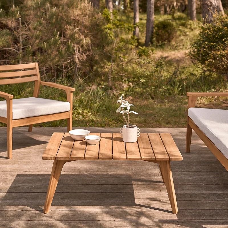 Table basse de jardin en teck massif