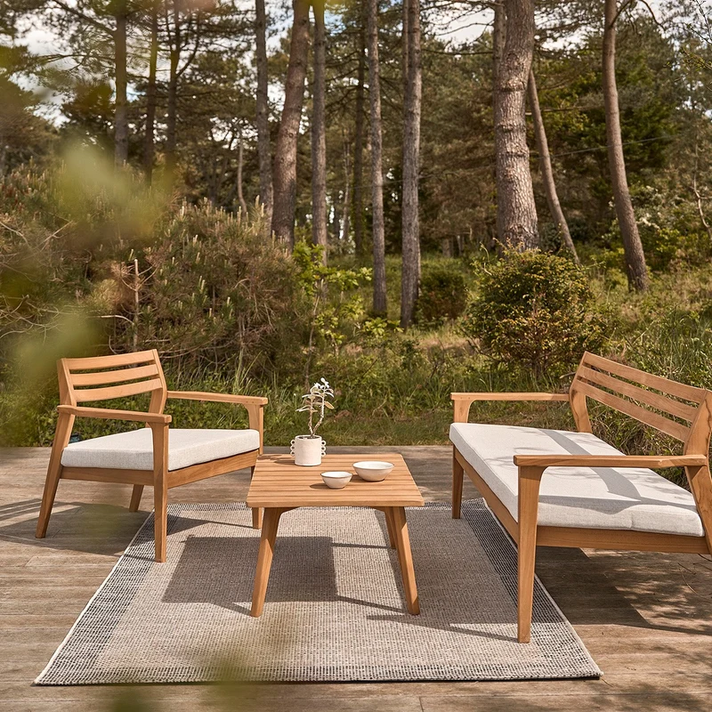 Table basse de jardin en teck massif