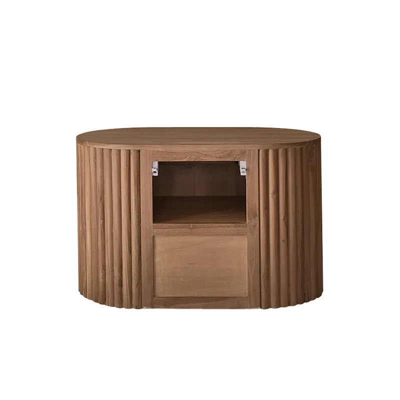 Meuble de salle de bain en teck massif suspendu 90 cm