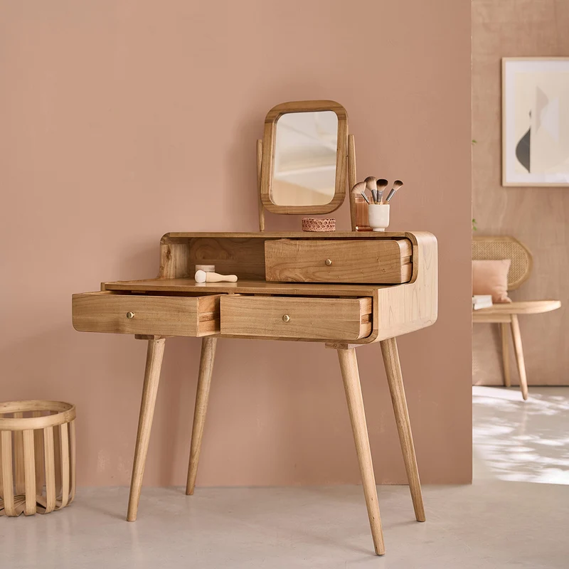 Coiffeuse en mindi massif 90 cm