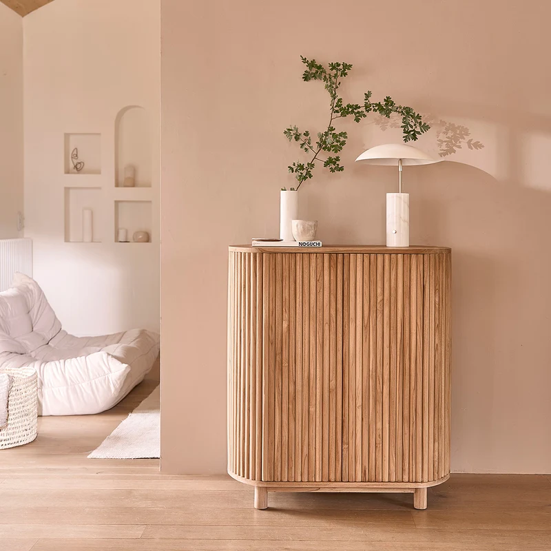 Meuble bar en teck massif 90 cm