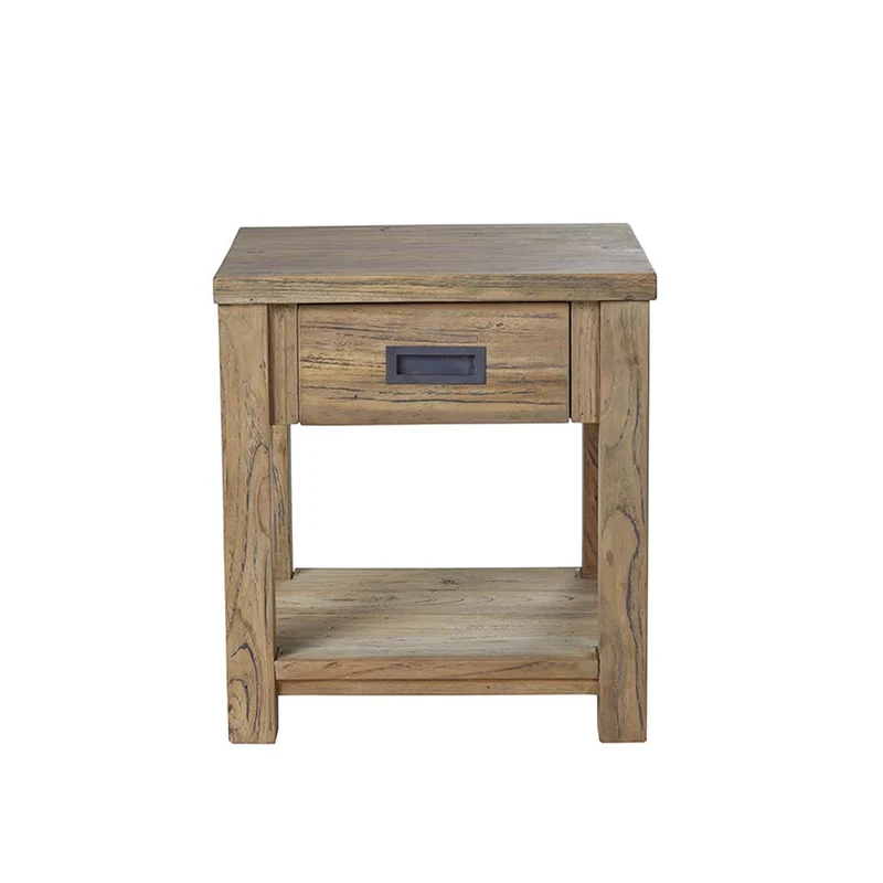 Table de chevet en teck massif recyclé 45 cm
