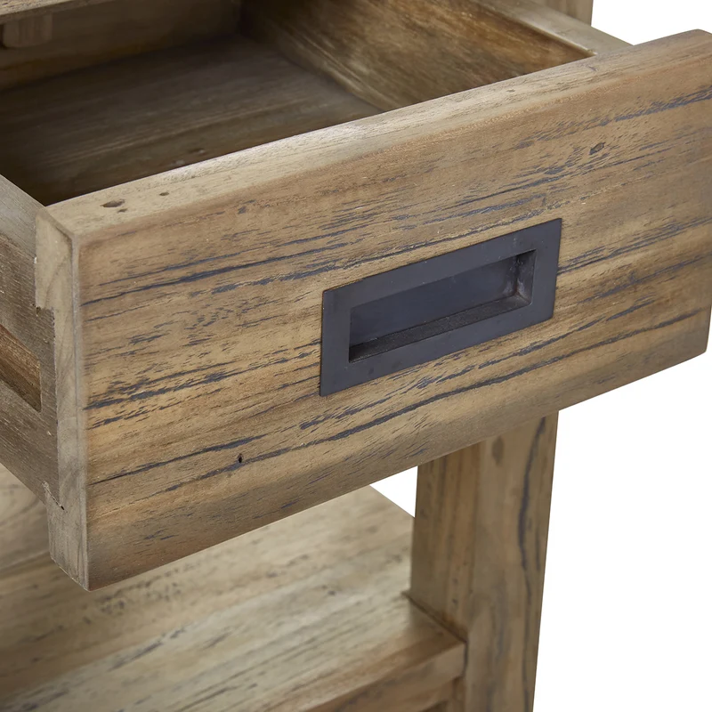 Table de chevet en teck massif recyclé 45 cm