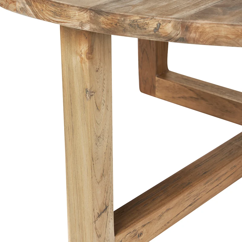 Table basse en teck massif recyclé Ø 100 cm