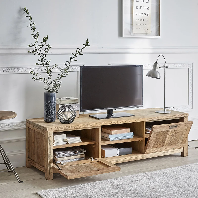 Meuble TV en teck massif recyclé 160 cm