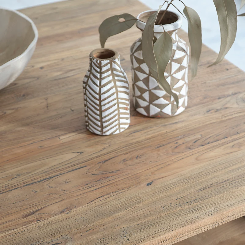 Table basse en teck massif recyclé 120 cm