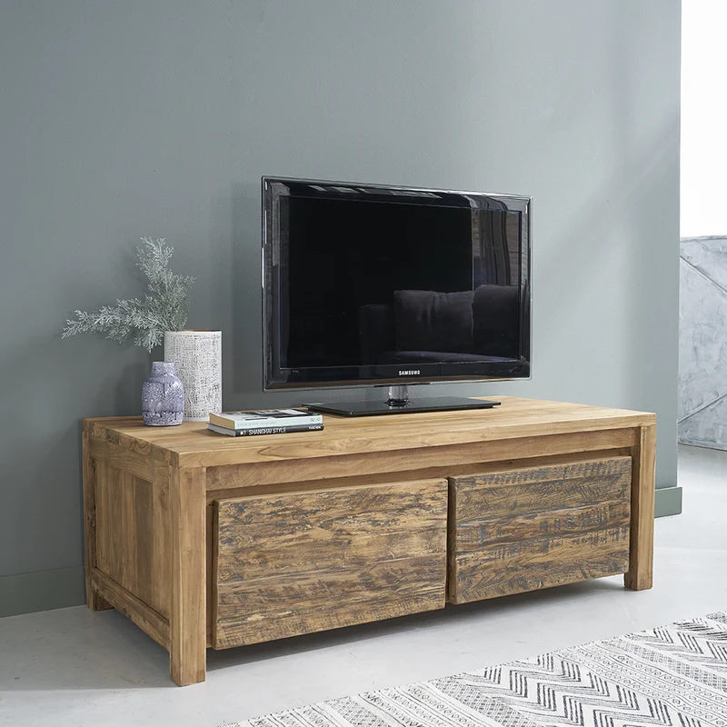 Table basse en teck massif recyclé 120 cm