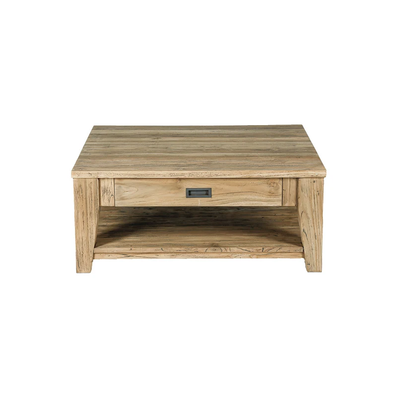 Table basse en teck massif recyclé 100 cm