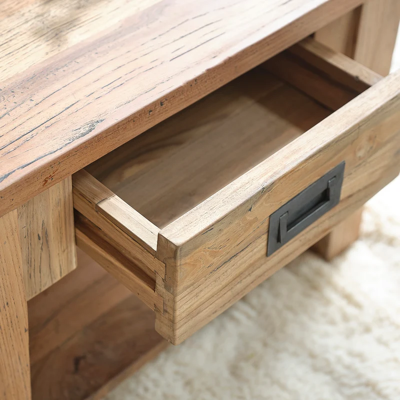 Table basse en teck massif recyclé 60 cm