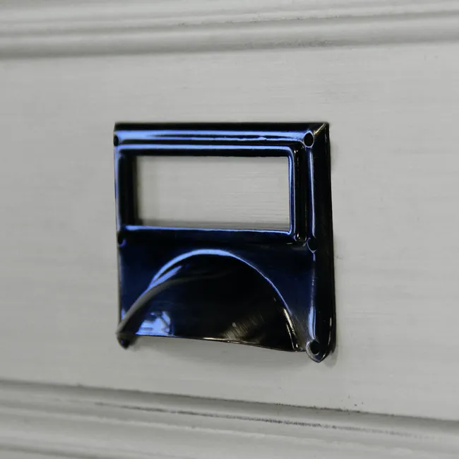 Poignée de meuble Coquille, acier argent nickelé, entraxe 73 mm