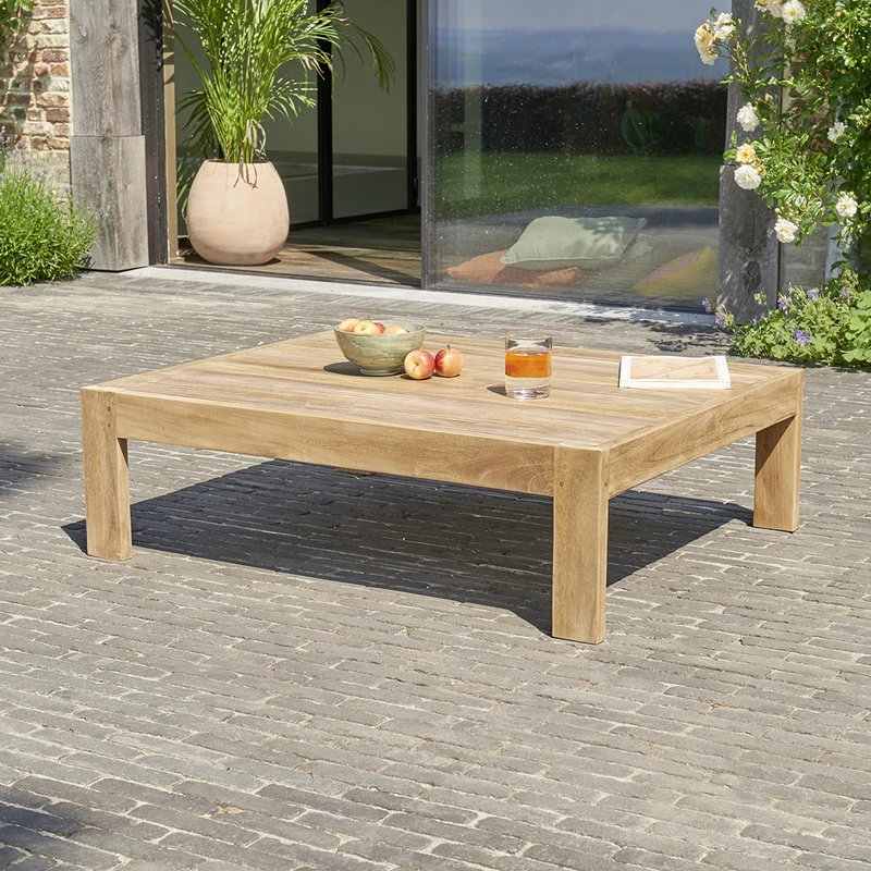 Table basse de jardin en teck 102 cm