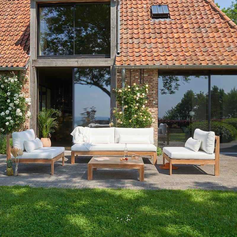 Table basse de jardin en teck 102 cm