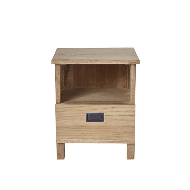 Table de chevet en teck massif 45 cm