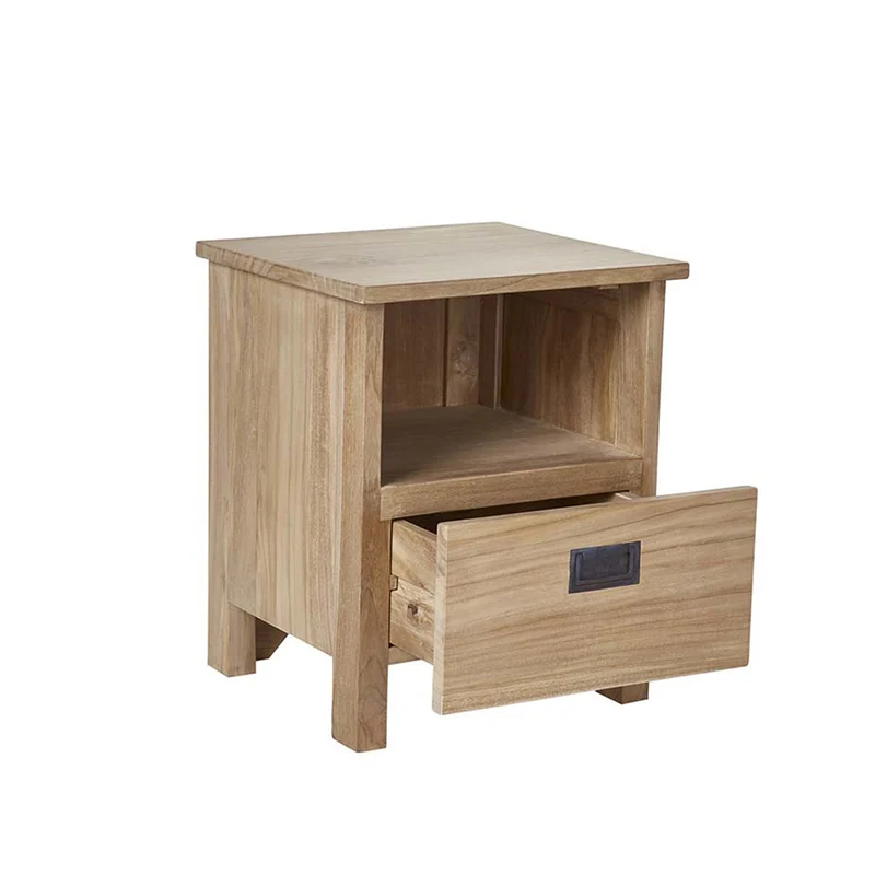 Table de chevet en teck massif 45 cm